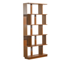 Étagère ouverte modulable à 5 niveaux en chêne foncé, étagère de rangement moderne en MDF pour salon, chambre et bureau