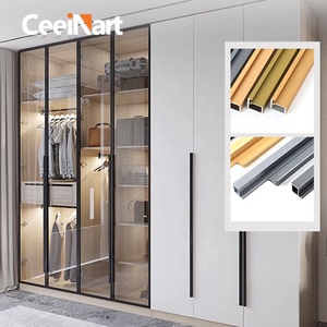 Profilé de porte en verre en alliage d'aluminium de 20 mm de luxe de haute qualité et léger pour armoire de <span class=keywords><strong>cuisine</strong></span> et placard - Product Image 4