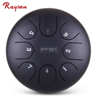 6 Inch 8 Notes Steel Tongue Drum C5-major Percussion Instrument Raysen LHG8-6 Wholesale with Mallets & Bag