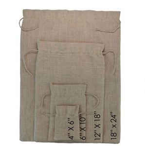 Sac en toile de jute, en coton et en soie avec cordon de serrage, logo personnalisé, petit, écologique, biodégradable, pour la décoration de la maison, l'emballage textile, les achats - Product Image 1