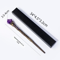 Sceptre Magique Naturel en Pierre de Cristal, Baguette de Fée Rétro, Accessoire Décoratif en Cristal Minéral Semi-Précieux