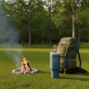 OEM 40 Oz Stainless Steel <b>Travel</b> <b>Mug</b> With Handle Custom Logo Camping Drinkware Insulated Tumbler With <b>Straw</b> - Product Image 2