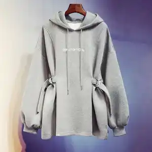 Wholesale customized Large size 2-300 pounds design sense hooded sweater female spring and autumn thin section students loose wi