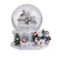 Noël 3d personnalisé modèle animal globe à neige mignon pingouin figurine statue boule de neige résine artisanat art cadeaux armoire affichage ornement