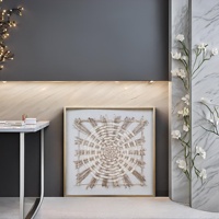 Décoration murale Art déco moderne écologique DIY avec cadre en bois et boîte à ombre en papier de riz, faite à la main, durable, pour cuisine