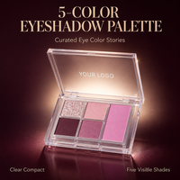 Mehrfarbige 5-Farben-Lidschattenpalette für Social-Media-Beauty-Content in Korallenrosa und Beerentönen