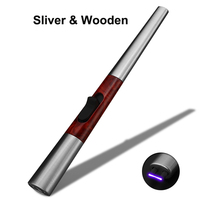 Autres briquets et accessoires pour fumer coupe-vent USB Rechargeable électrique Long barbecue briquet