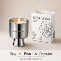 Bougie Parfumée Minimaliste En Calice Finition Miroir Argentée Aromathérapie Luxe Relaxation Bien Être Cadeau