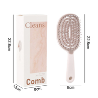 Brosse à cheveux auto-nettoyante 3D à marque privée, peigne de massage ventilé évidé pour femmes, nettoyage en un clic, brosse volumisante et coiffante