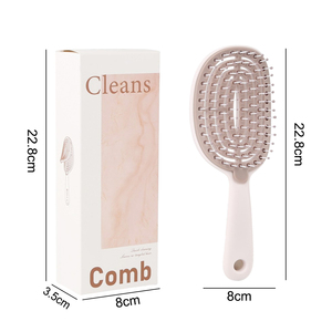 Brosse à cheveux auto-nettoyante 3D à marque privée, peigne de massage ventilé évidé pour femmes, nettoyage en un clic, brosse volumisante et coiffante - Product Image 6