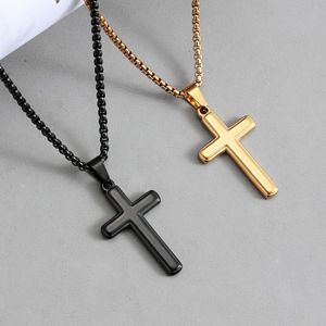Collar con Colgante de Cruz Punk, Diseño Moderno en Acero Inoxidable, <span class=keywords><strong>Cadena</strong></span> Dorada, Plateada o Negra, Collar de la Suerte para Hombres y Mujeres - Product Image 2