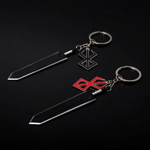 Porte-clés en alliage tressé avec logo rouge, motif épée de Guts le Tueur de Dragons de l'anime <span class=keywords><strong>Berserk</strong></span>, bijou cadeau pour homme - Product Image 6