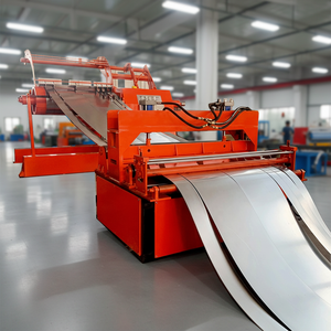 Machine de découpe automatique de bobines d'acier contrôlée par PLC avec roulement pour ligne de découpe à la longueur, fabrication de tuiles, 380V, capacité 20T, 7.5KW - Product Image 1
