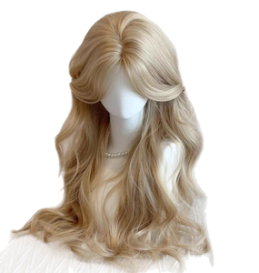 Perruque longue ondulée ombrée pour <span class=keywords><strong>femme</strong></span> avec <span class=keywords><strong>frange</strong></span> et <span class=keywords><strong>coupe</strong></span> dégradée - Product Image 1