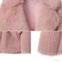Manteau Tendance en Fausse Fourrure Shaggy pour Femme, Veste Chaude et Épaisse en Peluche pour l'Hiver, Col Élégant, Longue Fourrure Moelleuse, 100% Polyester, Vêtement d'Extérieur