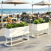 Support de Jardinière Surélevée en Métal Noir Personnalisé, Bac à Fleurs Extérieur, Séparateur pour Café, Patio, Balcon, Restaurant, Terrasse
