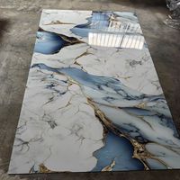 Panel de Pared y Techo de PVC con Acabado Brillante, Estilo Moderno, Imitación Mármol, con Protección UV