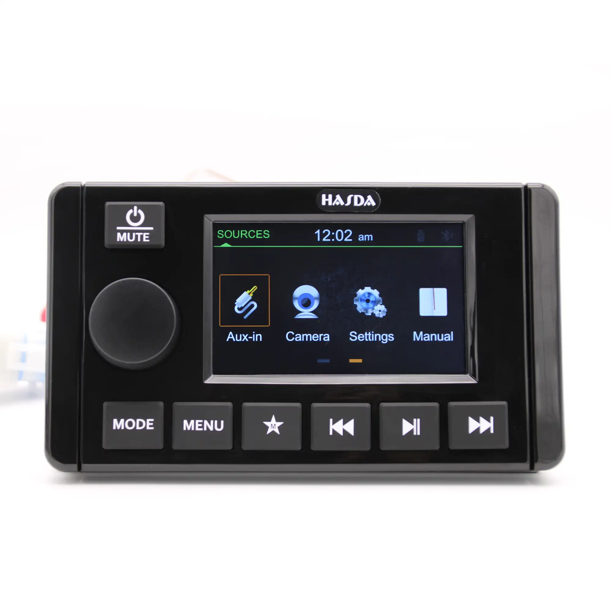 Sistema de áudio iate go atv, sistema de áudio com tela tft, reprodutor de mp5 bt H-402 4x45w, preto e cinza