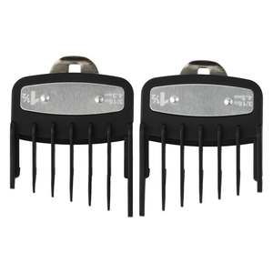 2 piezas L/R Temple Fade Combs W/Clips de acero Sideburn Trimming Guards Barber Clippers Temple Fade Limit Comb - Product Image 6