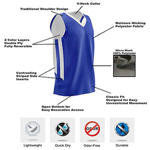 Baju basket pria, baju basket Mesh Cepat Kering bernapas warna hijau dan hitam untuk anak laki-laki - Product Image 4