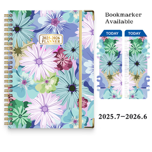 도매 황금 코일 나선형 바인딩 저널 노트북 플래너 프리미엄 종이 여러 미적 디자인 무료 책갈피 - Product Image 2