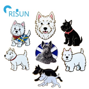 Fabrication d'épingle pour chien en émail personnalisé broche fourrure chiot Westie chien épinglette Ecosse Scottie Highland Terrier chien épingle insigne - Product Image 1