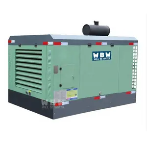 WBW Portable trailer 185cfm 5.2m3/min 7bar Mobile Screw Air Compressor skid mounted Air Compressor