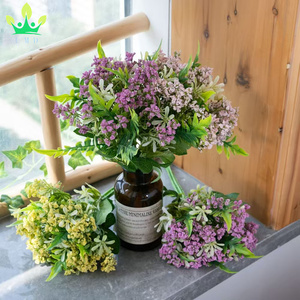 Stelo di foglie artificiali alito per bambini rami di foglie sfuse verde vaso di plastica riempitivi fiori per festa di nozze bouquet da giardino - Product Image 6