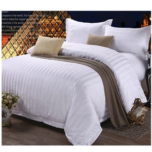 Chất lượng cao 100% cotton 400TC Nữ Hoàng Kích thước tấm Ga Trải Giường Bộ Sọc khách sạn Duvet cover bộ đồ giường đặt - Product Image 5