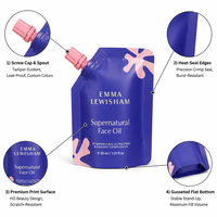 Sachet Doypack en plastique imprimé sur mesure avec bec verseur pour recharge de shampoing, crème, cosmétiques, et emballage de liquides pour kit de voyage, vente en gros