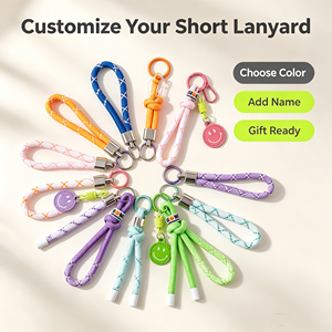 Llaveros Personalizados Ecológicos con Logotipo de Cara Sonriente, Cuerda de Metal y Nylon Trenzada, Paracord, Gancho y Cordón con Impresión en Serigrafía - Product Image 1