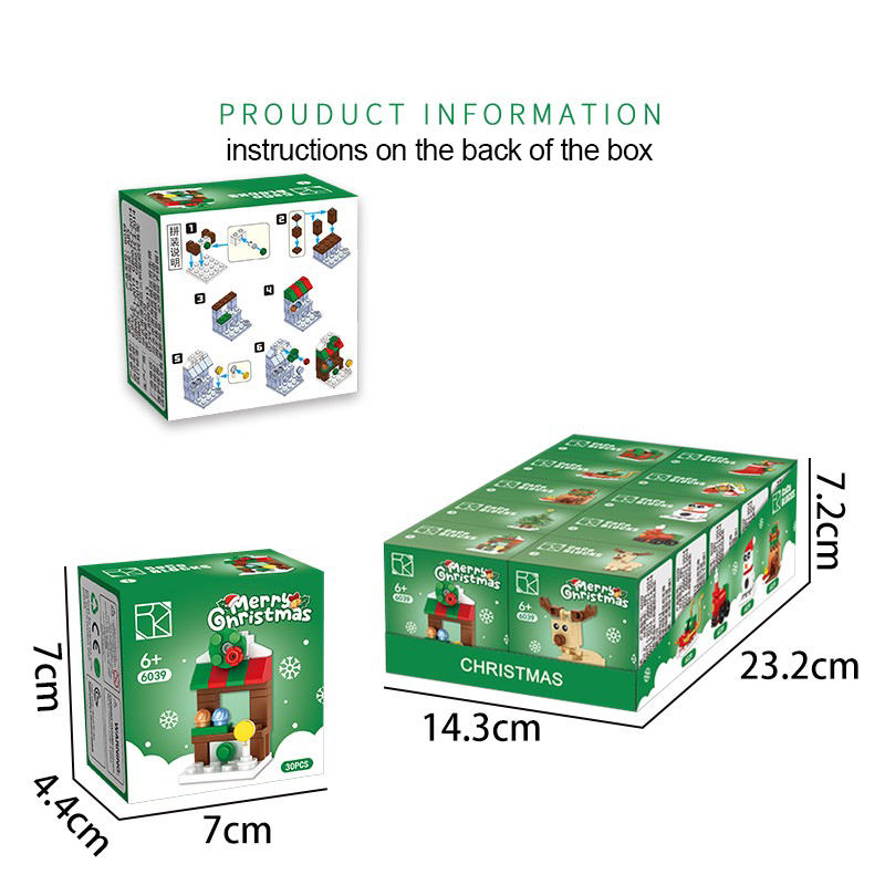 10 in 1 Christmas Building Blocks Santa Claus Tree Snowman Stocking ...