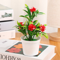 Plante artificielle de lotus à 5 têtes de qualité supérieure, plante en pot décorative, fausse verdure, fleurs artificielles de lotus