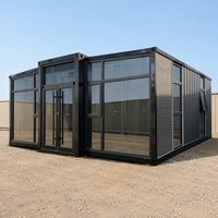 Casa Contenedor Plegable de 40 pies con Doble Ala, Baño, Cocina, 3 Dormitorios, Expandible, Prefabricada, Panel Sándwich, Lista para Enviar