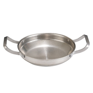 Stainless Steel Dry Pot Round Double Handle Commercial Hotel Use Induction Cooker Compatible Flat Bottom Shallow Pan - Product Image 2