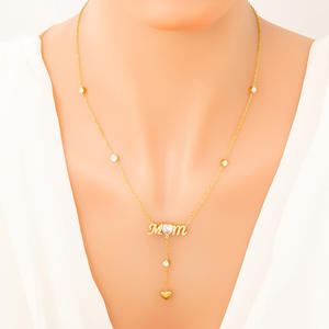 Collar de Zirconia para el Día de la Madre, Diseño de Letra en Color Oro de 18K, Elegante Regalo de Joyería para Mujer - Product Image 4