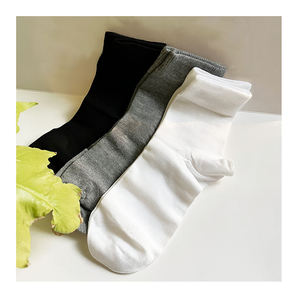 <b>Men's</b> Ankle <b>Socks</b> Solid Color Cotton Knitted Breathable Daily Wear Summer Style White Gray Black - Product Image 1