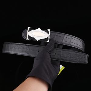 Ceinture de luxe pour homme en cuir véritable de crocodile avec boucle en acier, sangle de taille en peau de crocodile, ceinture habillée classique haut de gamme pour affaires - Product Image 6