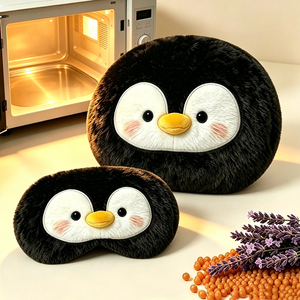 Peluche de pingüino con peso para microondas, almohadilla térmica con aroma a lavanda, bolsa de trigo, paquete de <span class=keywords><strong>calor</strong></span>, máscara de ojos para dormir, caja de regalo - Product Image 1