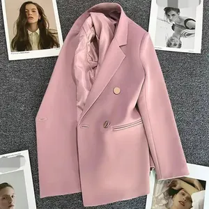 하이 퀄리티 두꺼운 여자의 뜨거운 판매 세트 코트 재킷 새로운 패션 세트 사무실 숙녀 이른 봄 가을 단색 상의 세트