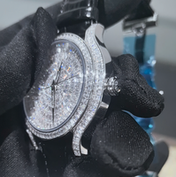 Montre de luxe pour homme avec diamants Moissanite VVS de haute qualité, mouvement automatique Tourbillon, entièrement sertie de diamants VVS1