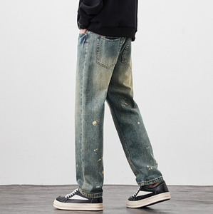 <span class=keywords><strong>Jeans</strong></span> a Gamba Dritta Personalizzati per <span class=keywords><strong>Uomo</strong></span>, Tendenza Autunno-Inverno, Lavati, Alla Moda, Versatili, Pantaloni Casual - Product Image 5