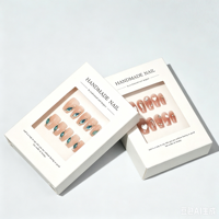 Emballage professionnel en papier pour ongles artisanaux avec fenêtre, boîte coulissante de luxe, boîte à bijoux personnalisée en gros