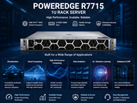 Servidor en Rack 2U R7715 con Procesador AMD EPYC 9005 de 160 Núcleos, Memoria DDR5 de 6 TB, Almacenamiento NVMe PCIe 5.0, Servidor para Centro de Datos Empresarial