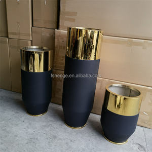 <span class=keywords><strong>Maceta</strong></span> grande de acero inoxidable y macetas de metal negro dorado para decoración del hogar elegante y duradero - Product Image 5