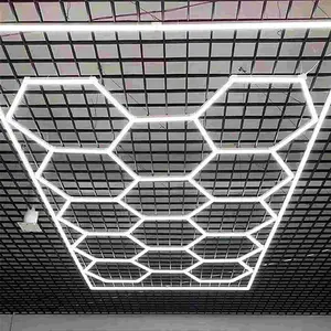 Lâmpada de parede LED hexagonal para garagem, lâmpada de parede com favo de mel, lâmpada hexagonal para teto