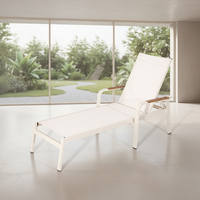 Chaises longues en aluminium pour l'extérieur, vente en gros, usage commercial |   Chaises longues de piscine durables avec filet pour hôtel villa