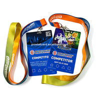 Personalisierter CMYK-Druck Hochwertige Event-Mitarbeiter Backstage-Pässe PVC-Namensschild mit individuellem Logo Nylon-Schlüsselband