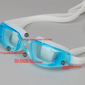 Gafas de Natación con Correa Ajustable de Silicona Antivaho UV al por Mayor, Gafas Deportivas Personalizadas para Adultos para Natación - Product Image 2