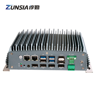Mini PC industriel sans ventilateur avec processeur Celeron J6412 X86, 2 ports LAN, 6 ports COM, 2 x DDR4 8 Go de RAM, 256 Go de SSD